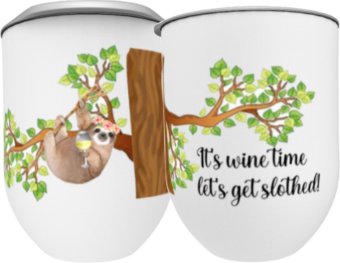 Sloth Wine Tumbler