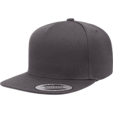 Yupoong 5089M Premium 5-Panel Snapback Hat, Flat Bill Cap