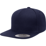 Yupoong 5089M Premium 5-Panel Snapback Hat, Flat Bill Cap